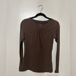 NINE WEST | Fitted Brown Long Sleeve Blouse